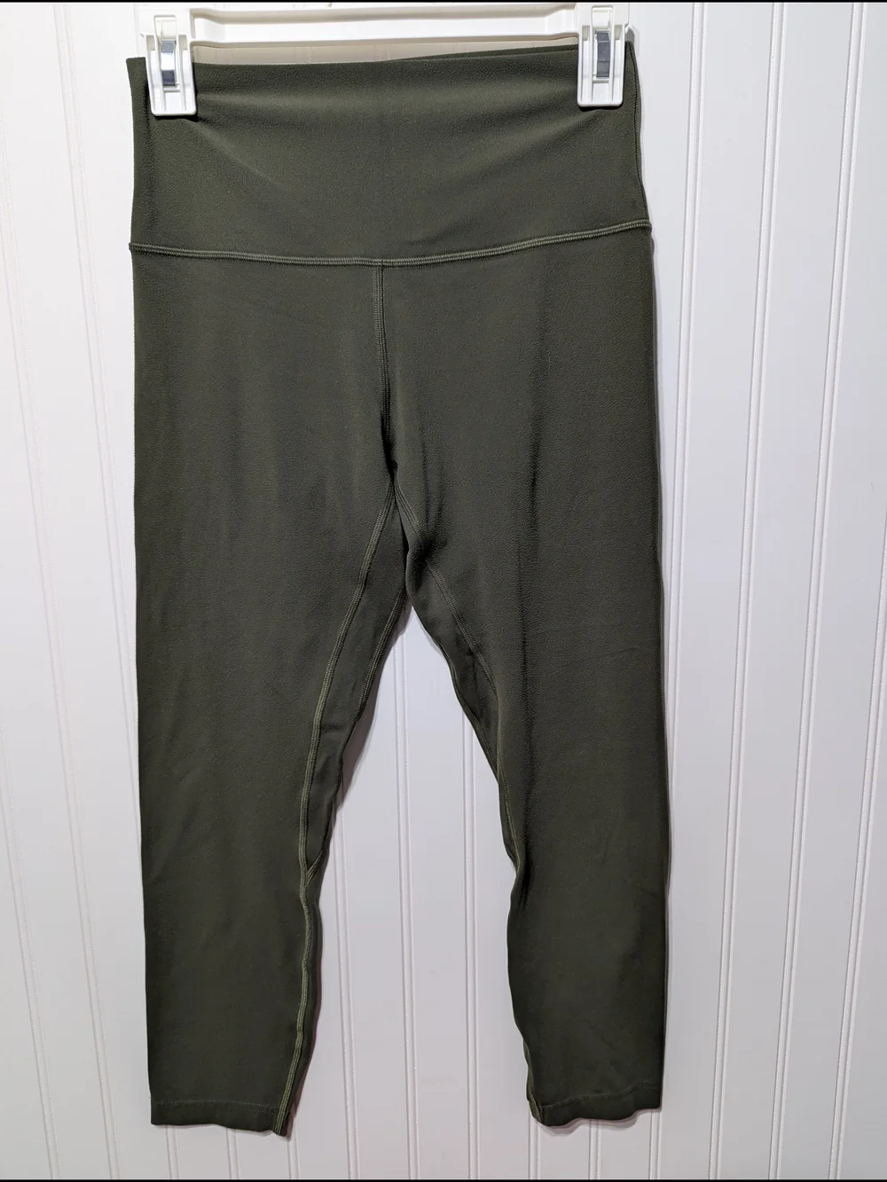 lululemon athletica Olive Green Cropped High-Rise Leggings